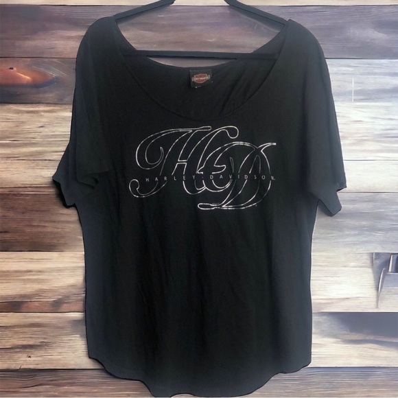 Harley Davidson Short Sleeve Shoulder Neckline Size XL Pre-Loved - Picture 1 of 5